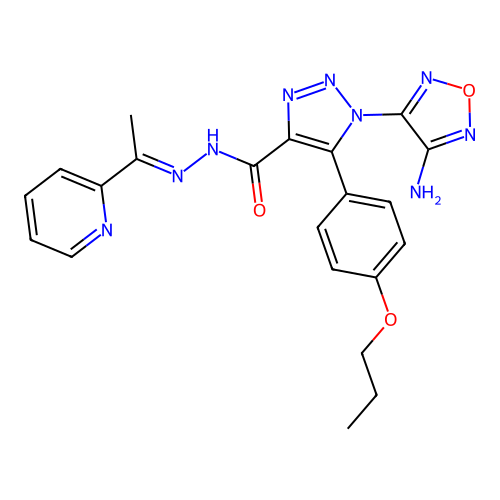 C21H21N9O3 structure