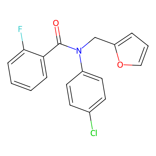 N-(4-chlorophenyl)-2-fluoro-N-(furan-2-ylmethyl)benzamide structure