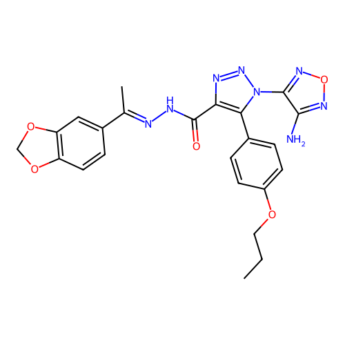 C23H22N8O5 structure