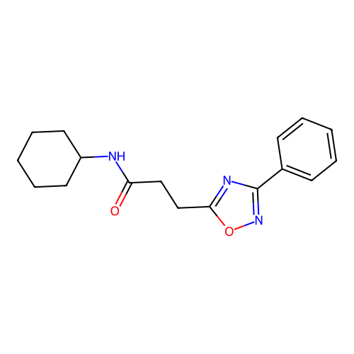 N-cyclohexyl-3-(3-phenyl-1,2,4-oxadiazol-5-yl)propanamide structure