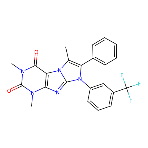 2,4,8-trimethyl-7-phenyl-6-[3-(trifluoromethyl)phenyl]purino[7,8-a]imidazole-1,3-dione structure