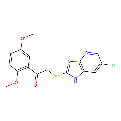 2-((6-chloro-3H-imidazo[4,5-b]pyridin-2-yl)thio)-1-(2,5-dimethoxyphenyl)ethanone structure