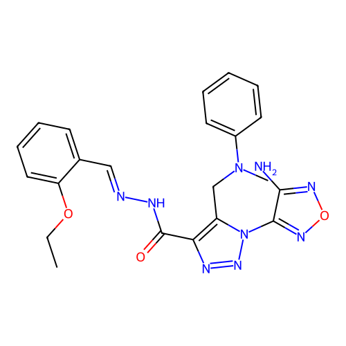 (E)-1-(4-amino-1,2,5-oxadiazol-3-yl)-N'-(2-ethoxybenzylidene)-5-((methyl(phenyl)amino)methyl)-1H-1,2,3-triazole-4-carbohydrazide structure