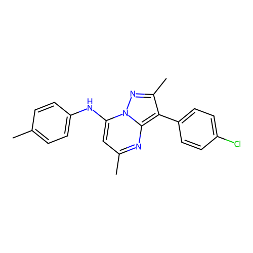 3-(4-chlorophenyl)-2,5-dimethyl-N-(4-methylphenyl)pyrazolo[1,5-a]pyrimidin-7-amine structure