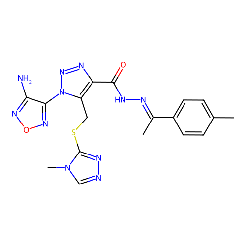 C18H19N11O2S structure