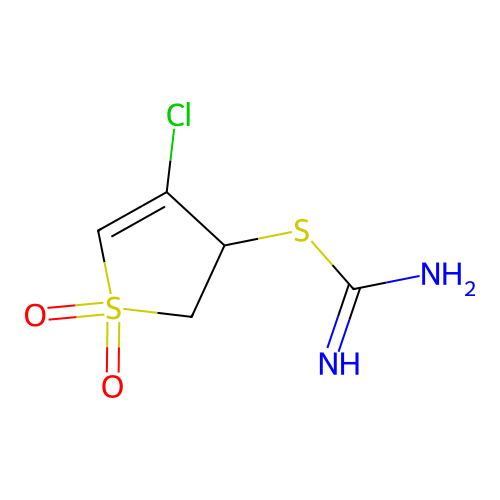 (4-Chloro-1,1-dioxo-2,3-dihydrothiophen-3-yl) carbamimidothioate structure