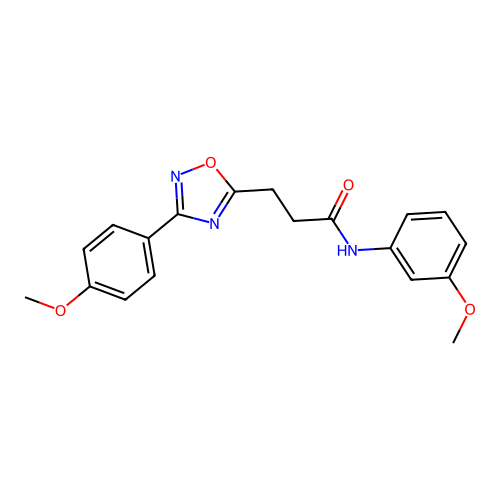 N-(3-methoxyphenyl)-3-[3-(4-methoxyphenyl)-1,2,4-oxadiazol-5-yl]propanamide structure