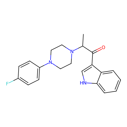 2-[4-(4-fluorophenyl)piperazin-1-yl]-1-(1H-indol-3-yl)propan-1-one structure