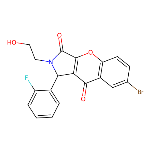 7-bromo-1-(2-fluorophenyl)-2-(2-hydroxyethyl)-1,2-dihydrochromeno[2,3-c]pyrrole-3,9-dione structure