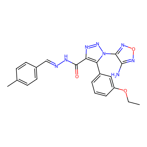 (E)-1-(4-amino-1,2,5-oxadiazol-3-yl)-5-(3-ethoxyphenyl)-N'-(4-methylbenzylidene)-1H-1,2,3-triazole-4-carbohydrazide structure