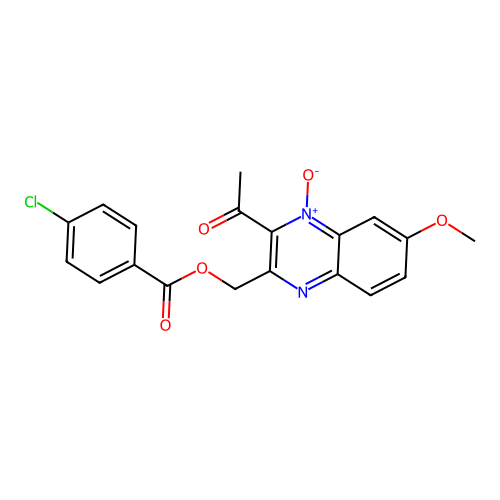 (3-Acetyl-6-methoxy-4-oxidoquinoxalin-4-ium-2-yl)methyl 4-chlorobenzoate structure