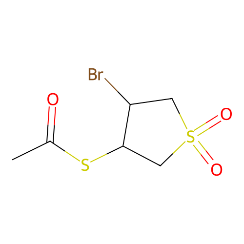 4-Acetylthio-3-bromothiolane-1,1-dione structure