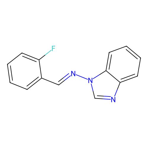 N-[(E)-(2-fluorophenyl)methylidene]-1H-benzimidazol-1-amine structure
