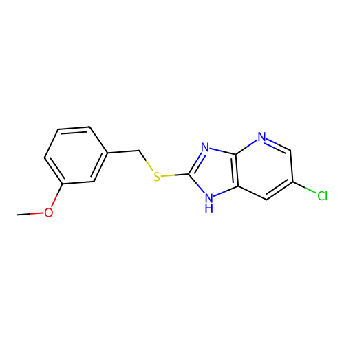 6-chloro-2-[(3-methoxybenzyl)sulfanyl]-3H-imidazo[4,5-b]pyridine structure