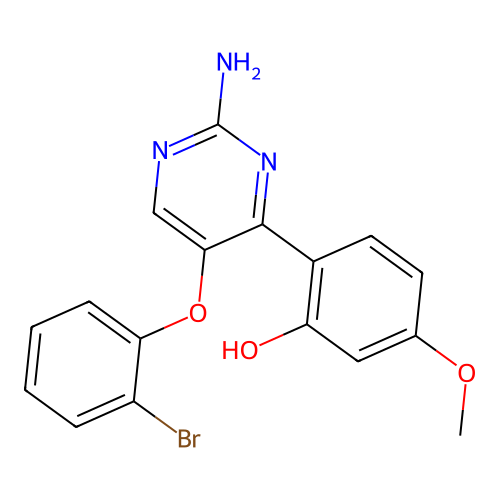 2-[2-Amino-5-(2-bromophenoxy)pyrimidin-4-yl]-5-methoxyphenol structure