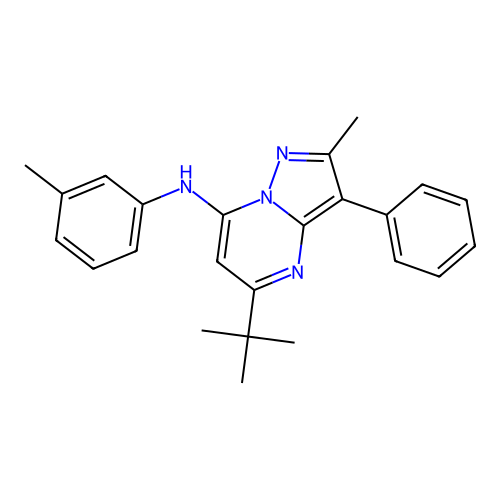 5-tert-butyl-2-methyl-N-(3-methylphenyl)-3-phenylpyrazolo[1,5-a]pyrimidin-7-amine structure