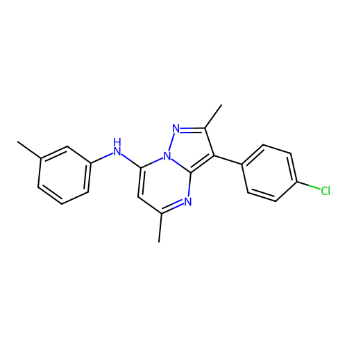 3-(4-chlorophenyl)-2,5-dimethyl-N-(3-methylphenyl)pyrazolo[1,5-a]pyrimidin-7-amine structure
