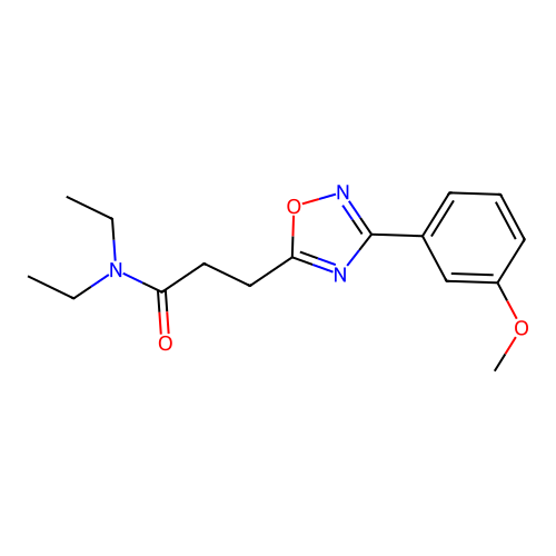 N,N-diethyl-3-[3-(3-methoxyphenyl)-1,2,4-oxadiazol-5-yl]propanamide structure