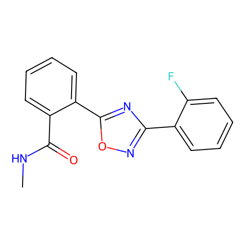 2-[3-(2-fluorophenyl)-1,2,4-oxadiazol-5-yl]-N-methylbenzamide structure