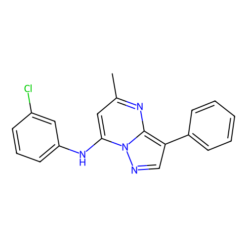 N-(3-chlorophenyl)-5-methyl-3-phenylpyrazolo[1,5-a]pyrimidin-7-amine structure
