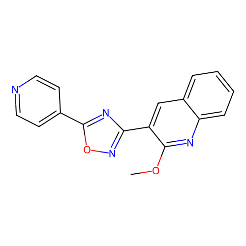 2-Methoxy-3-[5-(pyridin-4-yl)-1,2,4-oxadiazol-3-yl]quinoline structure