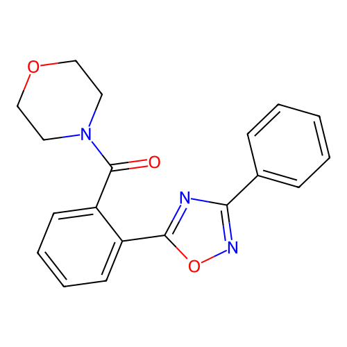 Morpholin-4-yl-[2-(3-phenyl-1,2,4-oxadiazol-5-yl)phenyl]methanone structure