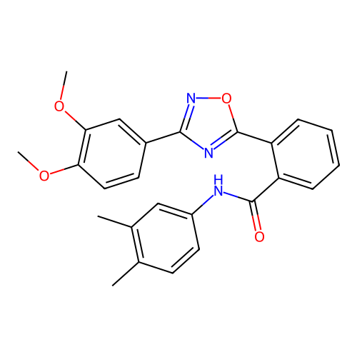2-[3-(3,4-dimethoxyphenyl)-1,2,4-oxadiazol-5-yl]-N-(3,4-dimethylphenyl)benzamide structure
