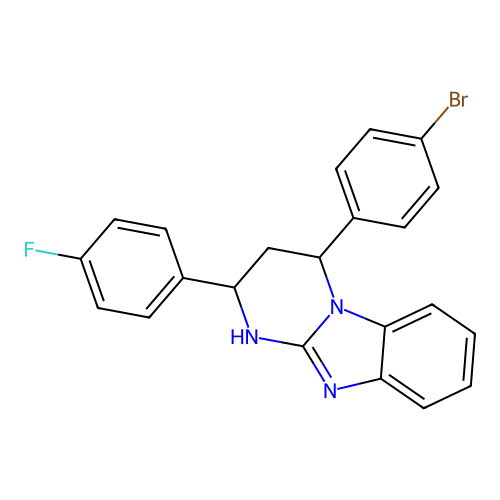 4-(4-bromophenyl)-2-(4-fluorophenyl)-1,2,3,4-tetrahydropyrimido[1,2-a]benzimidazole structure