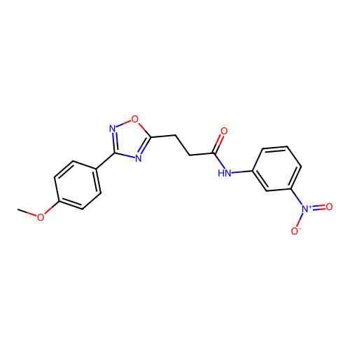3-[3-(4-methoxyphenyl)-1,2,4-oxadiazol-5-yl]-N-(3-nitrophenyl)propanamide structure