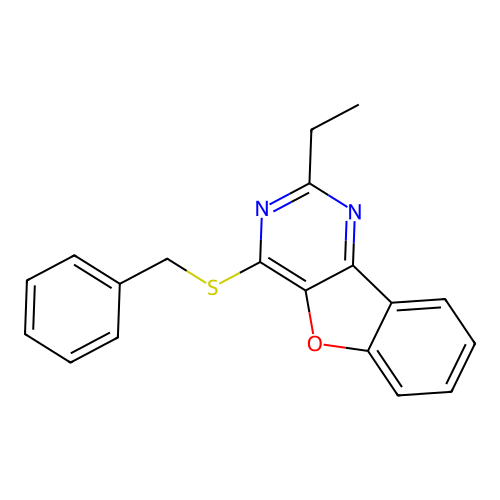 4-(Benzylsulfanyl)-2-ethyl[1]benzofuro[3,2-d]pyrimidine structure