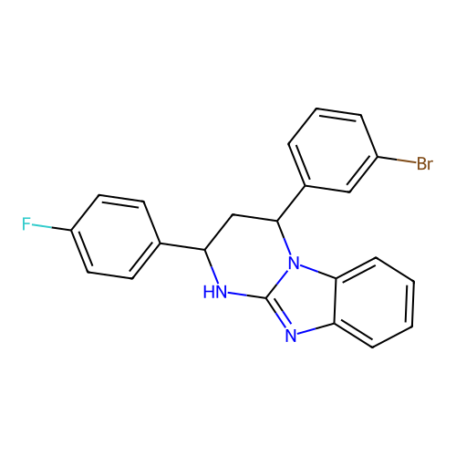 4-(3-bromophenyl)-2-(4-fluorophenyl)-1,2,3,4-tetrahydropyrimido[1,2-a]benzimidazole structure