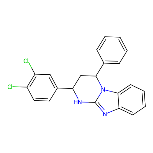 2-(3,4-Dichlorophenyl)-4-phenyl-1,2,3,4-tetrahydropyrimido[1,2-a]benzimidazole structure