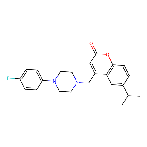 4-{[4-(4-fluorophenyl)piperazin-1-yl]methyl}-6-(propan-2-yl)-2H-chromen-2-one structure