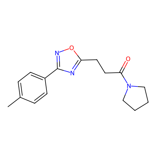 3-[3-(4-Methylphenyl)-1,2,4-oxadiazol-5-yl]-1-pyrrolidin-1-ylpropan-1-one structure