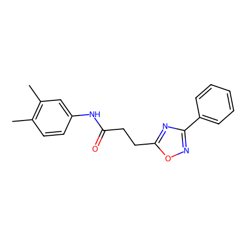 N-(3,4-dimethylphenyl)-3-(3-phenyl-1,2,4-oxadiazol-5-yl)propanamide structure