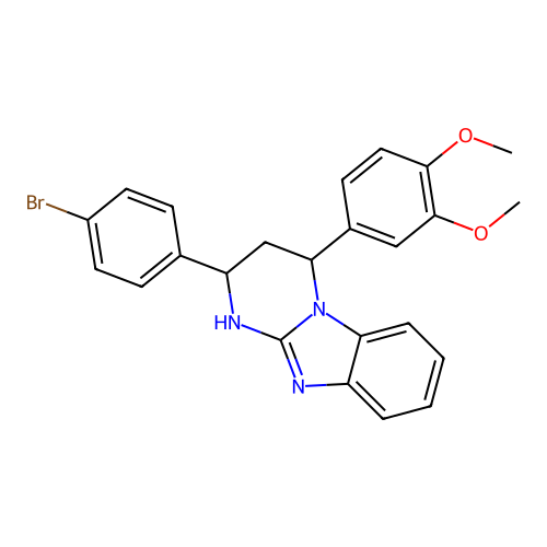 2-(4-bromophenyl)-4-(3,4-dimethoxyphenyl)-1,2,3,4-tetrahydropyrimido[1,2-a]benzimidazole structure