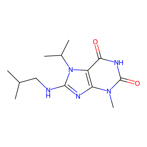 3-Methyl-8-(2-methylpropylamino)-7-propan-2-ylpurine-2,6-dione structure