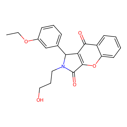 1-(3-ethoxyphenyl)-2-(3-hydroxypropyl)-1,2-dihydrochromeno[2,3-c]pyrrole-3,9-dione structure
