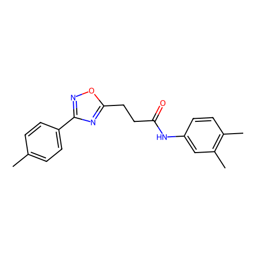 N-(3,4-dimethylphenyl)-3-[3-(4-methylphenyl)-1,2,4-oxadiazol-5-yl]propanamide structure
