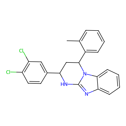2-(3,4-dichlorophenyl)-4-(2-methylphenyl)-1,2,3,4-tetrahydropyrimido[1,2-a]benzimidazole structure