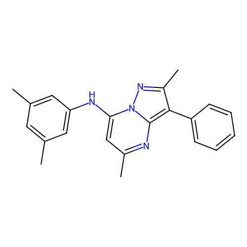 N-(3,5-dimethylphenyl)-2,5-dimethyl-3-phenylpyrazolo[1,5-a]pyrimidin-7-amine structure