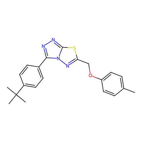 1-({3-[4-(tert-butyl)phenyl](1,2,4-triazolo[3,4-b]1,3,4-thiadiazolin-6-yl)}met hoxy)-4-methylbenzene structure
