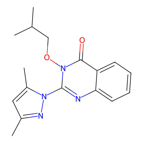 2-(3,5-Dimethylpyrazol-1-yl)-3-(2-methylpropoxy)quinazolin-4-one structure