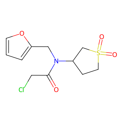 2-chloro-N-(1,1-dioxidotetrahydrothien-3-yl)-N-(2-furylmethyl)acetamide structure