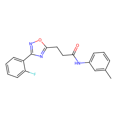 3-[3-(2-fluorophenyl)-1,2,4-oxadiazol-5-yl]-N-(3-methylphenyl)propanamide structure
