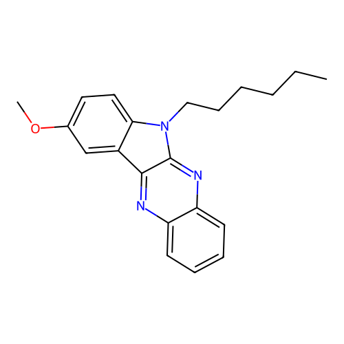 6-hexyl-9-methoxy-6H-indolo[2,3-b]quinoxaline structure