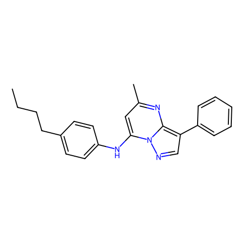 N-(4-butylphenyl)-5-methyl-3-phenylpyrazolo[1,5-a]pyrimidin-7-amine structure