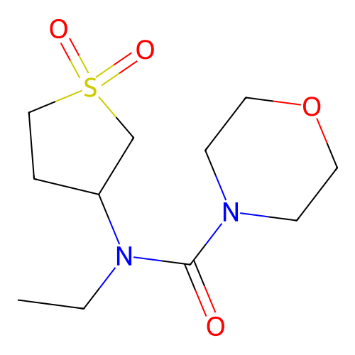 N-(1,1-dioxidotetrahydrothiophen-3-yl)-N-ethylmorpholine-4-carboxamide structure