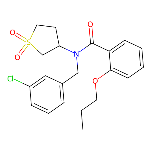 N-(3-chlorobenzyl)-N-(1,1-dioxidotetrahydrothiophen-3-yl)-2-propoxybenzamide structure