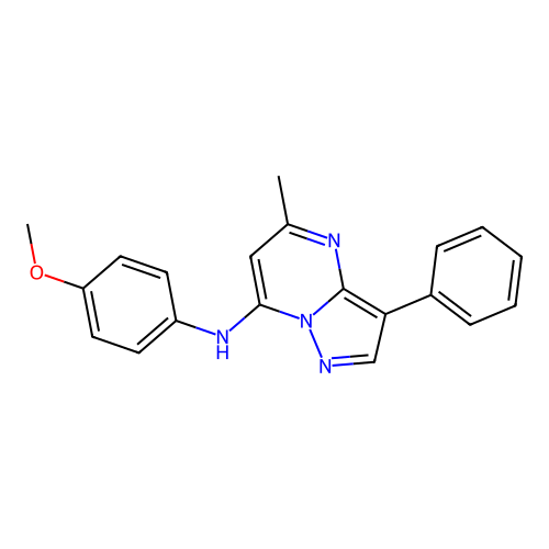 N-(4-methoxyphenyl)-5-methyl-3-phenylpyrazolo[1,5-a]pyrimidin-7-amine structure